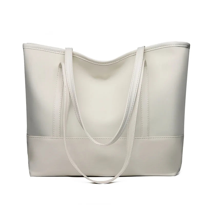 Women's PU Leather Shoulder Bag Large Capacity Mom Shopping Bag