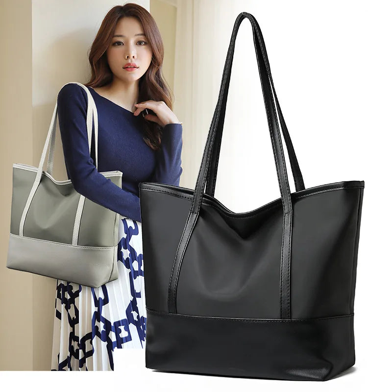 Women's PU Leather Shoulder Bag Large Capacity Mom Shopping Bag