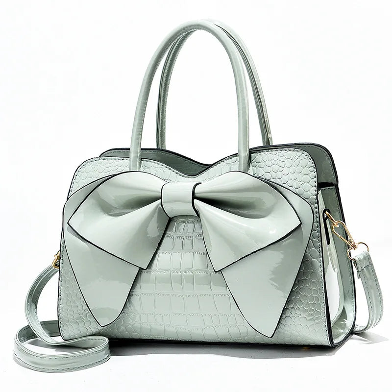 Women's Shining Leather Tote Shoulder Bag Large Capacity