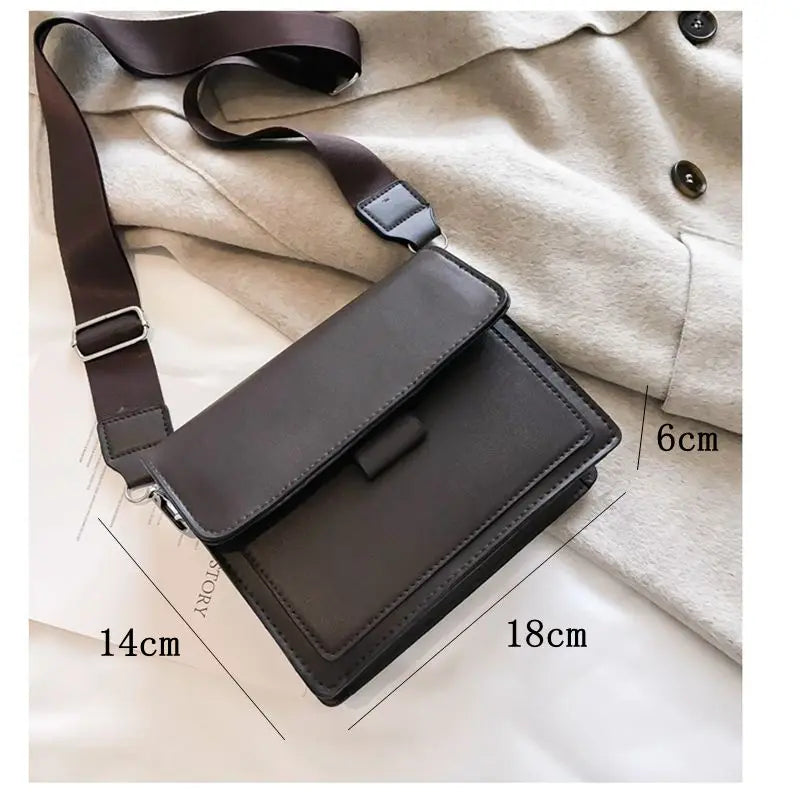 Women's Retro Brown Messenger Bag Casual Shoulder PU Leather Handbag