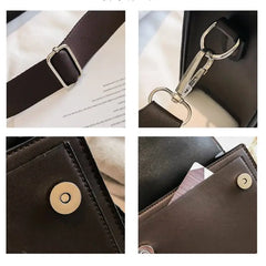 Women's Retro Brown Messenger Bag Casual Shoulder PU Leather Handbag