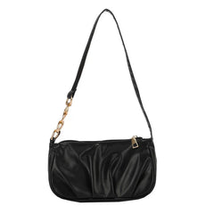 Women's Pleated Chain Shoulder Bag Casual Small Handbag Purse
