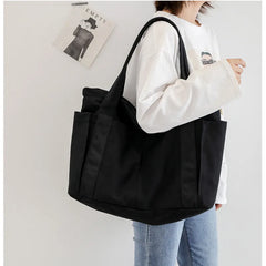 Women's Canvas Travel Shoulder Bag Large Capacity Shopper Tote Handbag