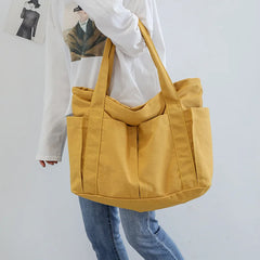 Women's Canvas Travel Shoulder Bag Large Capacity Shopper Tote Handbag