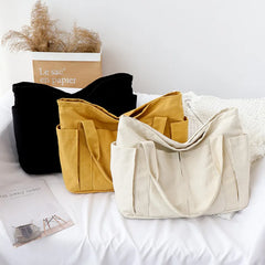Women's Canvas Travel Shoulder Bag Large Capacity Shopper Tote Handbag