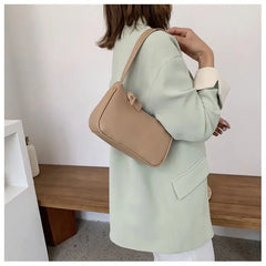 Soft PU Leather Women Shoulder Underarm Bags Solid Ladies Handbags