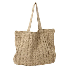 Women's Knitting Tote Bag Large Capacity Soft Handbag Shoulder Bag