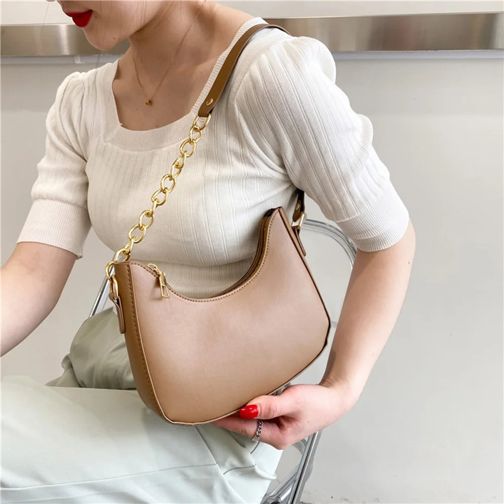 Soft Leather Handbag Purse Shoulder Bag Small Top-Handle Bag