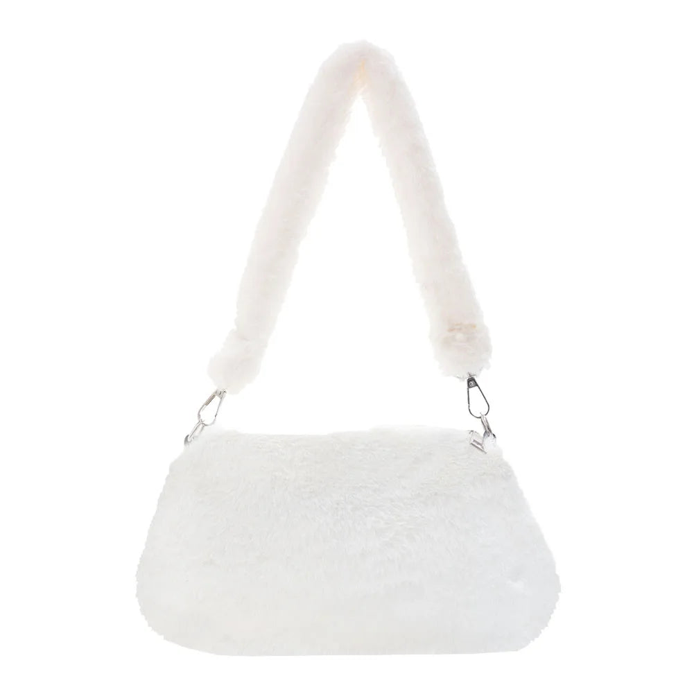 Women's Plush Animal Print Shopper Bag Handbag