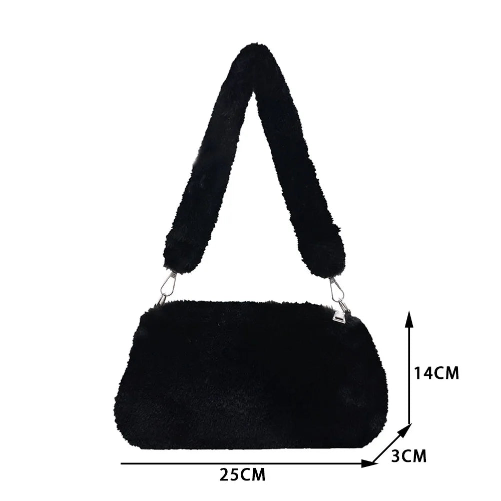 Women's Plush Animal Print Shopper Bag Handbag