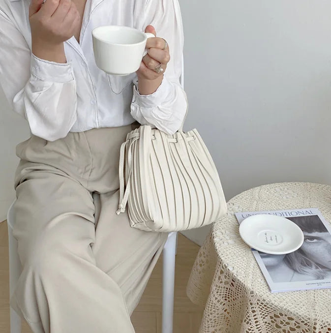 Striped Single Shoulder Messenger Bag Portable Fold Bag