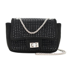 Vintage Rhinestone Crossbody Bag Women Glitter Chain Shoulder