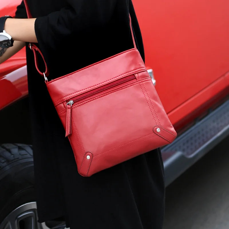 Retro Leather Shoulder Bags For Women Soft Crossbody Handbags