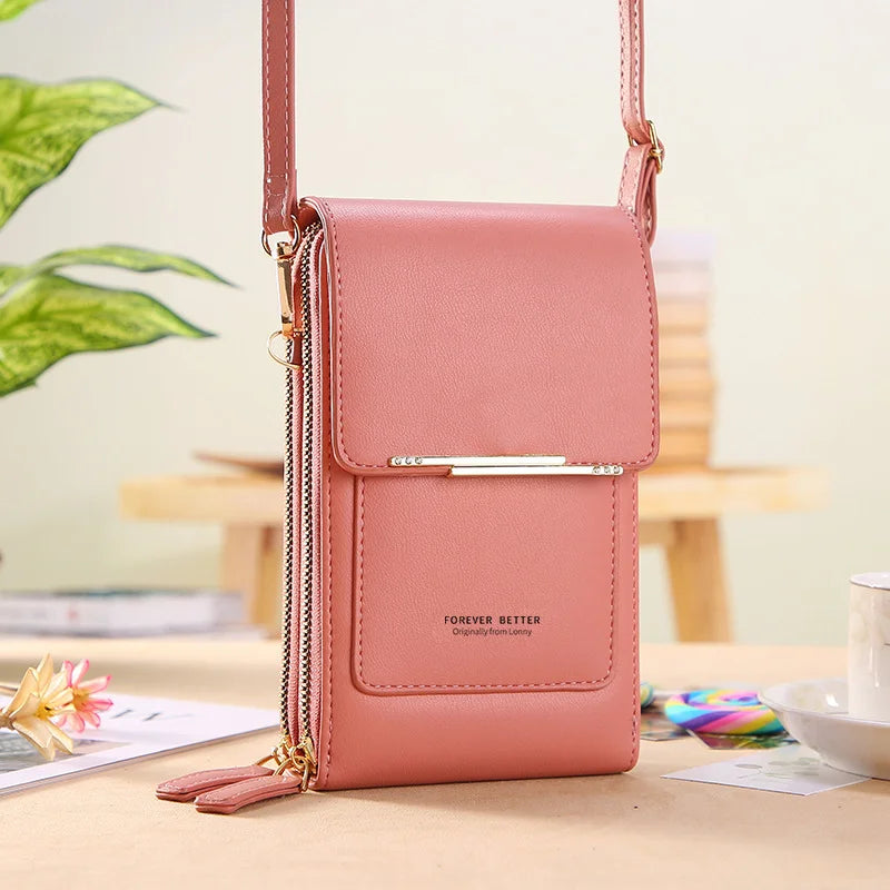 Women's Leather Crossbody Wallet Handbag