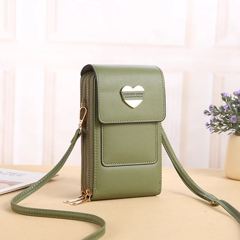 Soft Love Hearts Wallets Mobile Phone Pouch Handbag