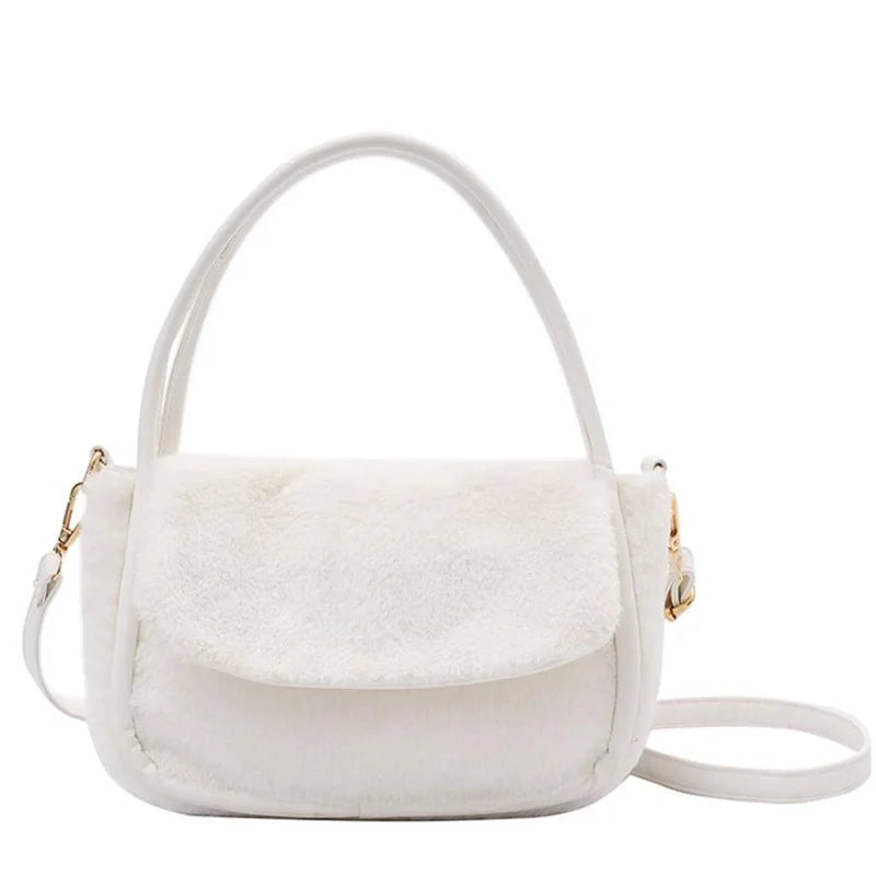 Women's Plush Messenger Bag Crossbody Handbag Totes Shoulder Bag