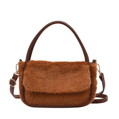 Women's Plush Messenger Bag Crossbody Handbag Totes Shoulder Bag