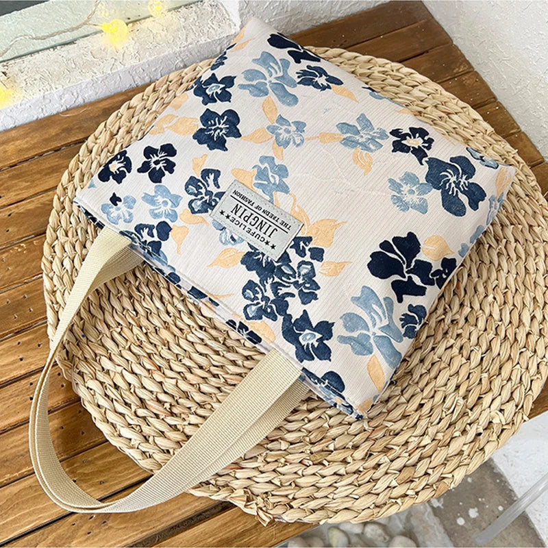 Women's Canvas Bag High-capacity Cosmetic Bag Lady Shoulder Bag