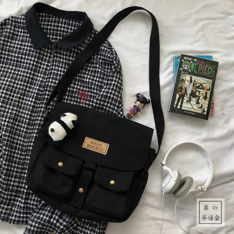 Women's Canvas Bag Japanese Harajuku Messenger Bag