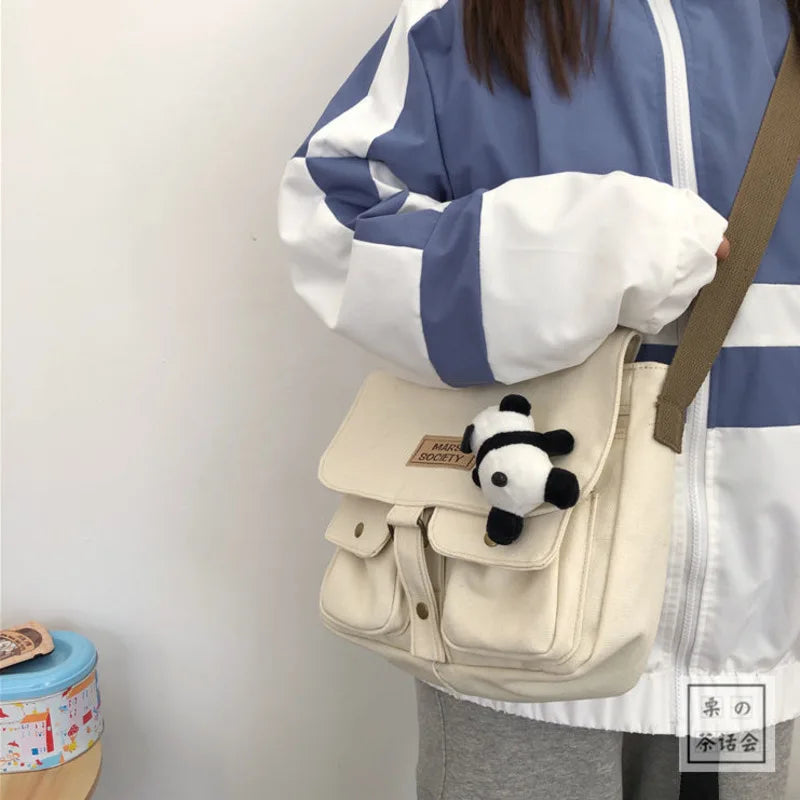 Women's Canvas Bag Japanese Harajuku Messenger Bag