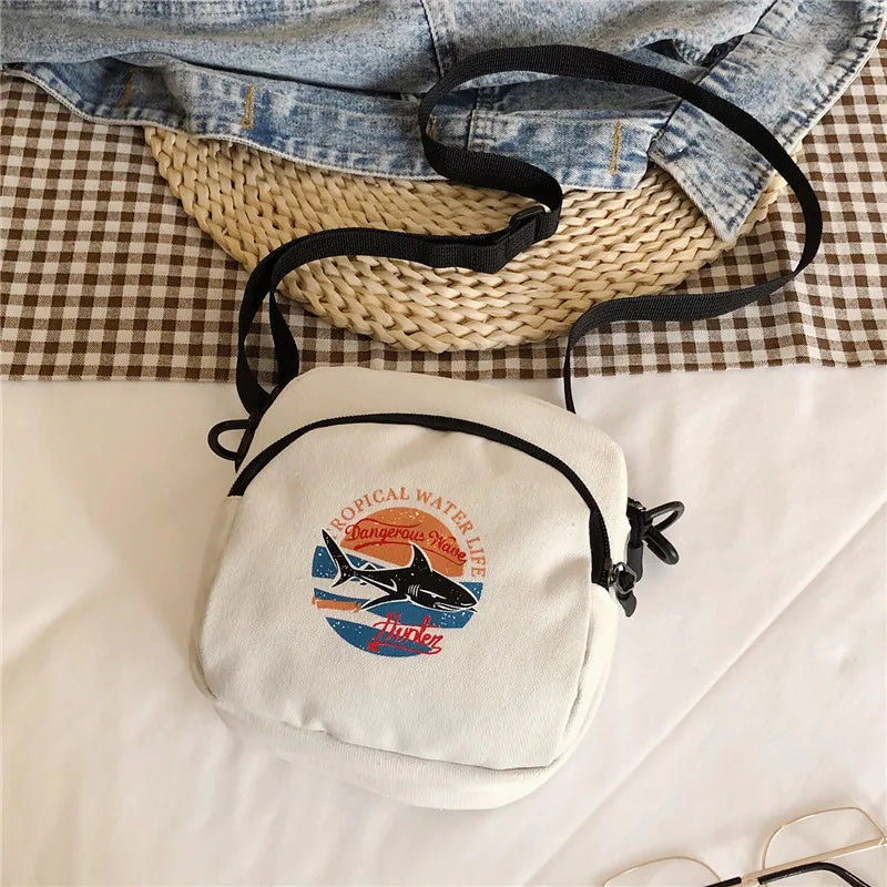 Women's Canvas Crossbody Handbag Small Shoulder Purse for Ladies