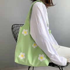 Women's Large Canvas Shoulder Bag Cotton Tote Shopper Handbag