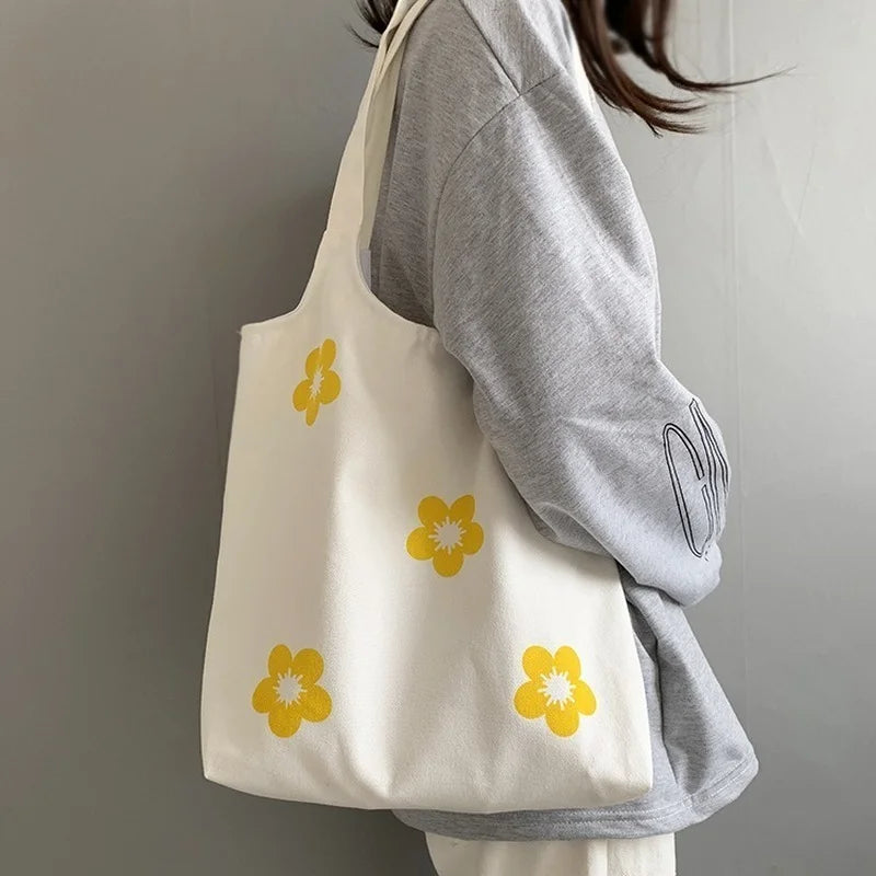 Women's Large Canvas Shoulder Bag Cotton Tote Shopper Handbag