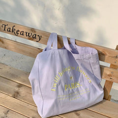 Canvas Shoulder Bag Large Capacity Eco Shopping Bag