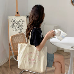 Canvas Shoulder Bag Large Capacity Eco Shopping Bag