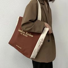Women's Canvas Shoulder Shopper Bag Eco Big Shopping Bag Handbag Tote Book Bags