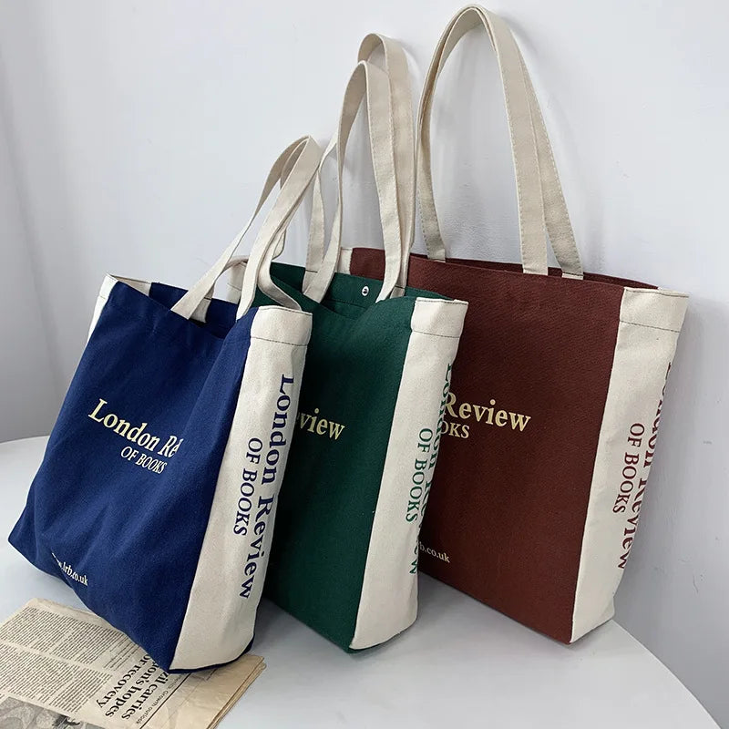 Women's Canvas Shoulder Shopper Bag Eco Big Shopping Bag Handbag Tote Book Bags