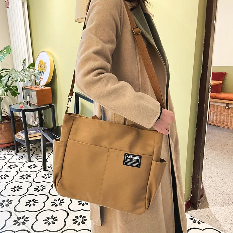 Canvas Tote Bag Casual Handbags Shoulder Bag Large Capacity Women Crossbody Bags
