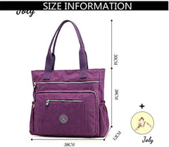 Women's Waterproof Nylon Top-handle Travel Handbag, Deep Blue