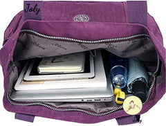 Women's Waterproof Nylon Top-handle Travel Handbag, Deep Blue