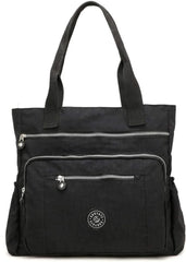 Women's Waterproof Nylon Top-handle Travel Handbag, Deep Blue