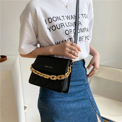 Embroidered Thread Rhombus Shoulder Bag Chain Lady Bag