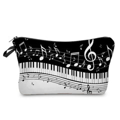 Women's Piano Print Cosmetic Bag Makeup Organizer Toiletry Bag