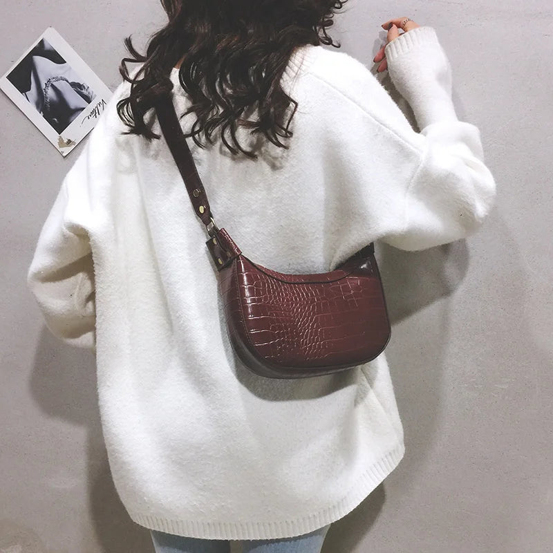 Crocodile Pattern Shoulder Bag Small Crossbody Female Handbag