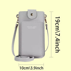 Purple Flower Print Crossbody Shoulder Bag Waterproof Wallet