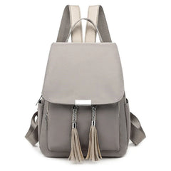 Women's Tassel School Backpack Anti-theft Daypack Rucksack Shoulder Bag