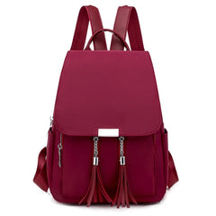 Women's Tassel Backpack Anti-theft Daypack Rucksack Shoulder Bag