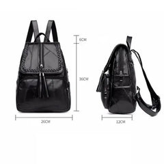 Women's Leather Backpack with Multi-Pocket Large Capacity for Outdoor Travel