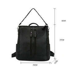 Women's Leather Backpack with Multi-Pocket Large Capacity for Outdoor Travel