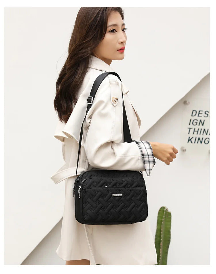 Women's Nylon Crossbody Messenger Tote Handbag Large