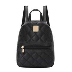 Embroidered Canvas Leather Backpack Women's Large Capacity Schoolbag