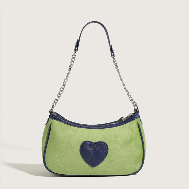 Embroidered Love Letter Shoulder Bag Women's Fashion Handbag