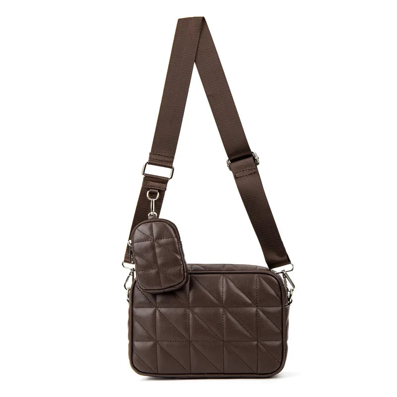 Women's Shoulder Messenger Bag PU Leather Large Capacity Handbag