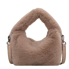 Women's Plush Crossbody Bag Short Handle Clutch Shoulder Bag
