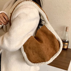 Winter Plush Handbags Large Capacity Tote Shoulder Bags