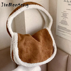 Winter Plush Handbags Large Capacity Tote Shoulder Bags